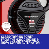 GENPOWER Portable Petrol Generator 8.4kW Max 6kW Rated Single Phase 18HP 420cc 4-Stroke Engine V219-GENPTLGPRB12K