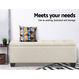 Artiss Storage Ottoman Blanket Box 97cm Linen Beige OTM-L2-LINEN-BEIGE