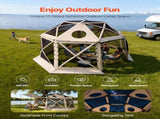 Pop up Gazebo Screen Tent, 3.6x3.6 m, 13-Sided Spherical Camping Canopy Tent with Removable Top & V952-TMZPQXK13M1254U9V001V0