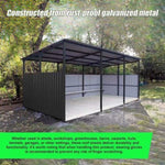 12 PCs Corrugated Roof Sheets Profile Galvanized Metal Roofing Carport Black V63-844551