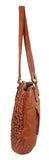Pierre Cardin Woven Leather Ladies Shoulder Bag Travel Carry - Cognac V563-PC-3307-COGNAC