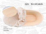 2 Pack Oval Sourdough Proofing Basket Set with Linen Liner, Natural Rattan Bread Fermentation Bowl V1107-CS-HBTLD