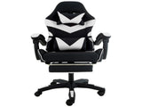 Sarantino Cueva Reclining High Back Office Gaming Chair with Retractable Footrest Office Comput CHR-ASA-CUE-BKWH