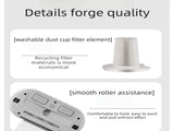 Winter Cleaning Kit White Wireless Dust Mite Vacuum and Purple Double Roller Carpet Brush Combo - UV V888-ELOSUNG53530