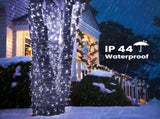 Christmas Lights Cool White, 75 Ft 200 LED Christmas String Lights Connectable, 8 Modes, Timer, V1258-DP02-C-405