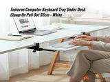 Tooleroo Computer Keyboard Tray Under Desk Clamp On Pull Out 65cm - White V238-SUPDZ-42441622356048