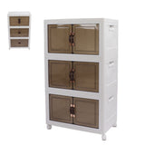 Collapsible Stackable Storage Bins Dustproof Folding Storage Bins Organizer with Lids 4 Moveable V1294-YM0901-3116230015513