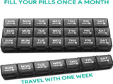 Monthly Pill Organizer 28 Day 4 Week Large Capacity BPA Free PP Plastic Travel Pill Box With V1237-ZY-807-165