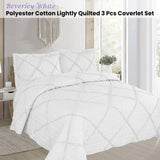 Beverley White 3 Pce Lightly Quilted Polyester Cotton Coverlet Set Queen V442-STT-COVERLET-BEVERLEY-WHITE-QS