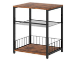 Levede Side Table 3-Tier Storage Shelf Modern Table NI1064-BR-AU
