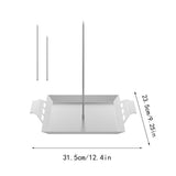 12.4 Inch Food Grade Stainless Steel Vertical Roaster Skewer Stand slow flow Tray Base Removable V1369-AZ3-W-14657