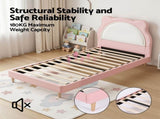 Artiss King Single Pink Kids Bed Frame for Girls Bedroom Cute Animal Upholstered BFRAME-G-KITTY-KS-PK-AB