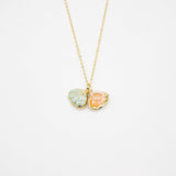 Gift Box - Aroma Necklace 925 Silver, Gold coated - Green Shell Paradise Peach Purify Oil V760-GBAJ - 11