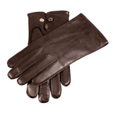 DENTS Mens Premium Kangaroo Leather Button Clasp Wool Lined Gloves Winter V563-75-0019-BRWN-S