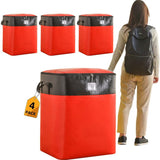 4-Pack 180L Extra-Large Storage Bags, Heavy-Duty, Wear-Resistant, Waterproof Moving Bags - Red V1265-AU-097-HONG