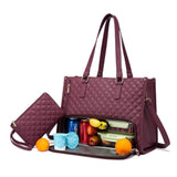 Stylish Quilted Laptop & Lunch Tote Bag , Water-Resistant with Insulated Compartment & Clutch V888-ELOSUNG25757