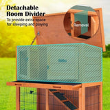 Rabbit Hutch Chicken Coop 92 x 45 x 82cm 2 Storey Cage Run Aria V274-PET-RH401