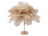Decorative Table Lamp 30PCS Feathers USB Rechargeable Light Touch Control Desk Light Built in V1294-YM0901-3119230088515