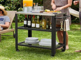 Levede Outdoor Kitchen Cart Mobile BBQ Grill Trolley Stainless Steel Prep Table ST1018-BK-AU