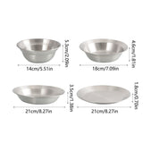 Stainless Steel Outdoor Dinnerware Set BBQ Plates & Bowls Heat-Resistant, Durable 201 V1366-AZ2-W-15914