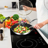 SOGA Stainless Steel Fry Pan 24cm 30cm Frying Pan Induction Non Stick Interior FRYPANNS2870-2873