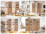 Artiss Room Divider 4 Panel Folding Privacy Screen Partition Rotatable Photo Frame Picture Collage RD-B-1210-3P-NT