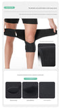 1 Pair Black Adjustable Knee Brace Support with Spring Booster Patella Stabilizer for Squats, V888-ELOSUNG21080