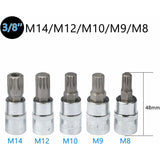 10 pcs M4 - M18 Torx Spline Bit Socket Set - Triple Square Socket Set With Storage Case V1188-MS-227-1153