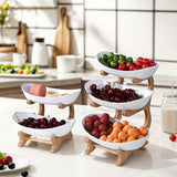 **Nordic-Style Two-Tier Extendable Fruit Tray Creative Living Room Snack Stand, Adjustable Height, V1106-SGTP2F002