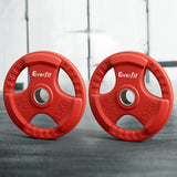 Everfit Weight Plates Standard 15kgx2 Dumbbell Barbell Plate Weight Lifting Home Gym Red FIT-K-DB-PL-SET-30KG