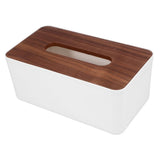 Smooth Surface Walnut Wooden Tissue Box Holder for Desktop and End Table Use V1369-AZ3-W-20624
