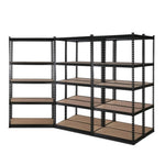 Giantz 5x1.8M Garage Shelving Warehouse Rack Pallet Racking Storage Shelve Black WR-E-9X18-BKX5