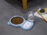 Cat Food and Water Bowl 2 in 1 with Automatic Water Dispenser Light Blue, 500 ml V1237-ZY-818-303