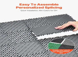Interlocking Drainage Mat, 31 x 31 cm Modular Interlocking Cushion, 50 Pcs Splicing Drainage Mats, V952-CKPSD12X12INHIBDXV0