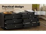 Artiss 6 Chest of Drawers Tallboy Cabinet - LEIF Black FUR-U-CDR-6D-BK-AB