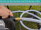 Wire Reinforced Hose 1" id - 10ft Clear High Pressure Suction Line Plastic Vinyl Tubing with Spiral V1258-DP02-WO-248