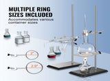 Lab Stand Support, Laboratory Retort Support Stand 2 Sets, Steel Lab Stand 23.6" Rod and 8.3" x 5.3" V952-SYZJJP2JT60C7MCUSV0