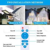 Solar LED Street Light Black Waterproof Outdoor Flood Lamp with Remote Control V178-59203