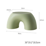 Green Minimalist Round Shape Footstool - Durable Anti-slip Rainbow Stool for Home, Creative Design V888-ELOSUNG17766