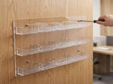 Wall Mounted Clear Acrylic Business Card Holder with Multi-Pocket Organizer Design for Office and V1366-AZ2-W-20406
