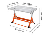 Welding Table 30" x 20", 400lbs Load Capacity Steel Welding Workbench Table on Wheels, Folding Work V952-KZDHZ400LB302X80EV0