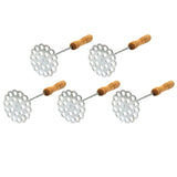 5pcs Potato Masher Portable Stainless Steel Wooden Handle Manual Spud Smasher Kitchen Tool V1294-YM0626-3118220316211