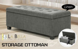 Storage Ottoman Stool 102cm Fabric DARK GREY V274-FT-GQ003-DGY