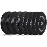 CORTEX 100kg Black Series V3 Rubber Olympic Bumper Plate Set B V420-CSWP-OBPV3ST-B