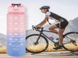 Set of 3 BPA-free Water Bottles 64 oz, 32 oz, and 16 oz. Motivational design with handle and straw. V1366-AZ2-W-04081