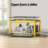 Artiss Storage Box Container Foldable Stackable 5 Sides Open Transparent 115L SC-PLS-115L-YL