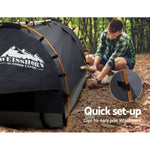 Weisshorn Double Swag Camping Swags Canvas Free Standing Dome Tent Dark Grey 4CM SWAG-C-WING-D-DGR