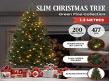 Christabelle 137cm Pine Slimline Christmas Tree with LED Lights 112_HZGS45