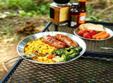 Stainless Steel Outdoor Dinnerware Set of 4 2 Bowls & 2 Plates for Camping, Picnics, and Barbecues V1366-AZ2-W-12858