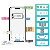 Portale Label Printer Wireless Bluetooth Label Maker Machine with Label Paper Pink V1263-JX-7263-3
